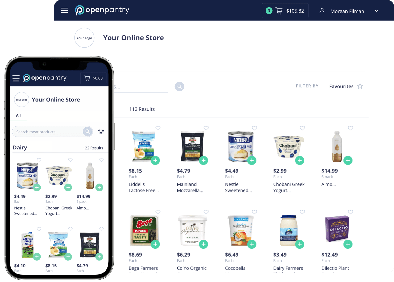 Dairy products from an Open Pantry dairy wholesaler